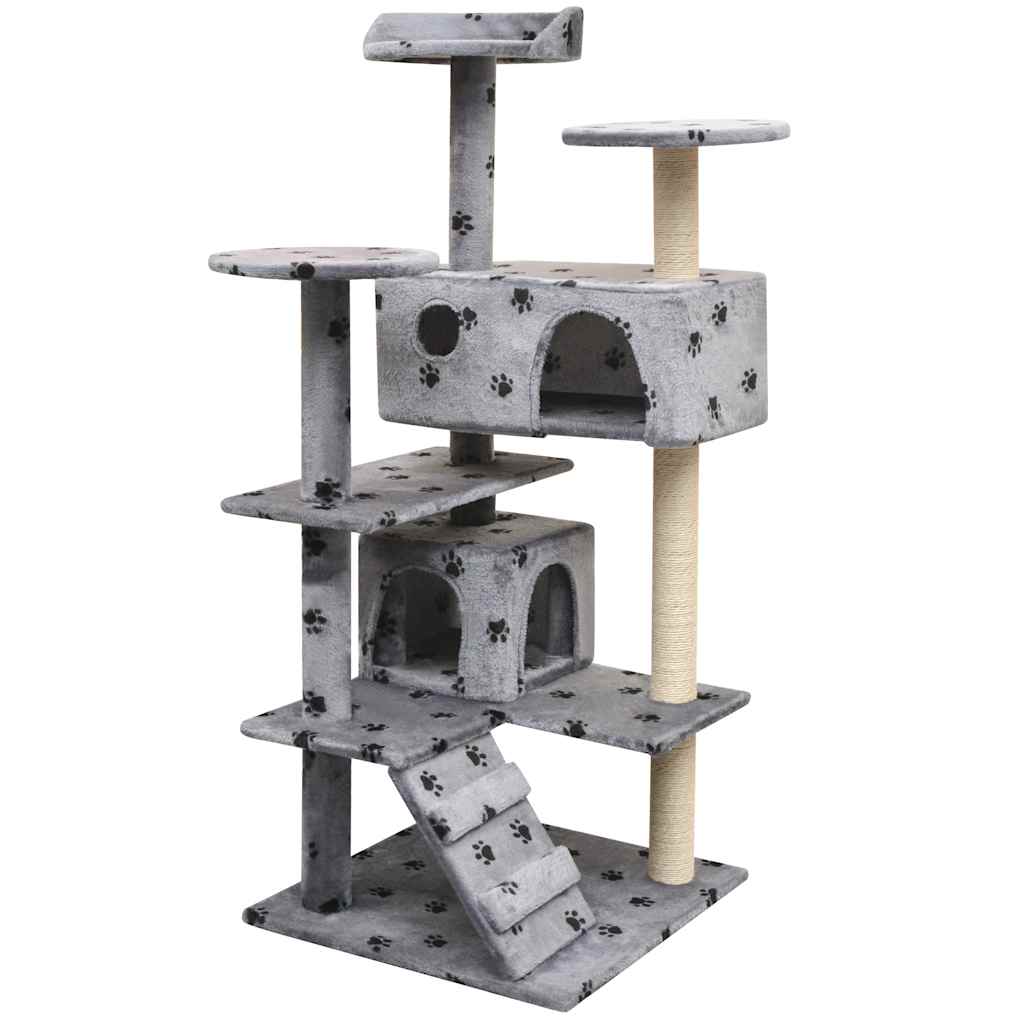 kradsetræ med sisal til katte 125 cm poteprint grå