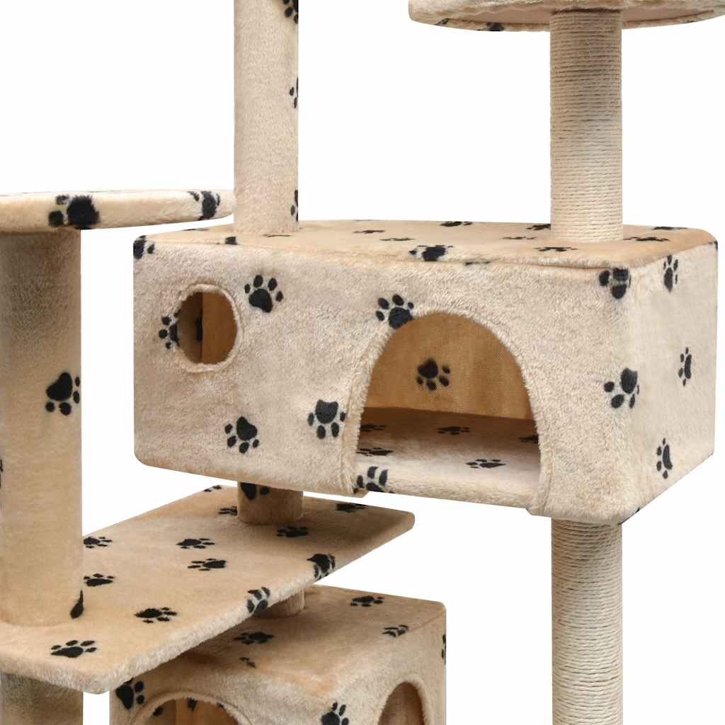 kradsetræ med sisal til katte 125 cm poteprint beige