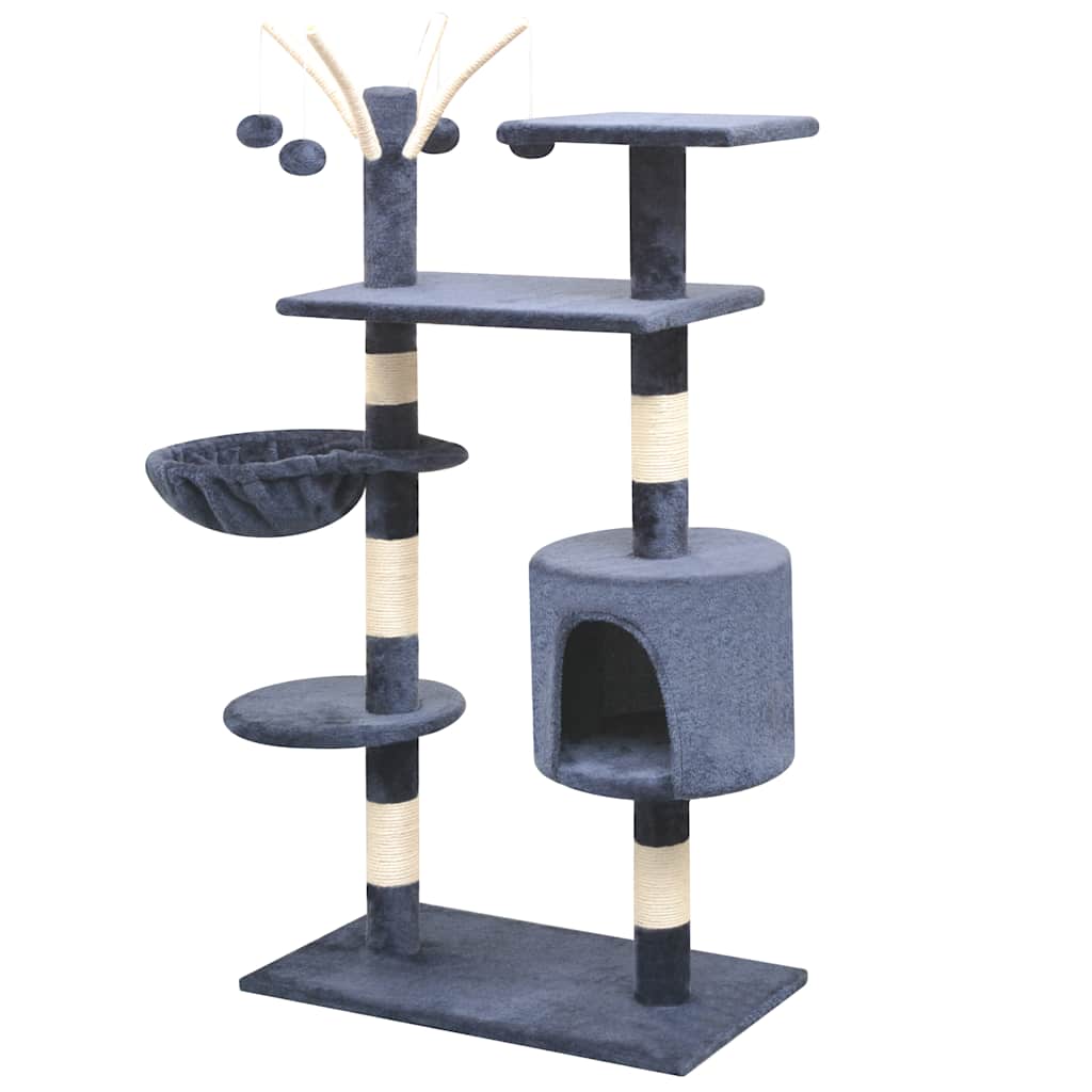 kradsetræ med sisal til katte 125 cm mørkeblå