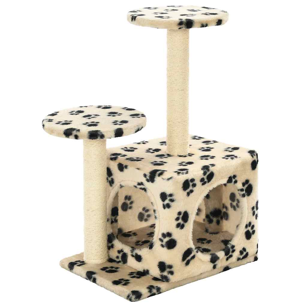 kradsetræ til katte med sisal-kradsestolper 60 cm beige fodspor