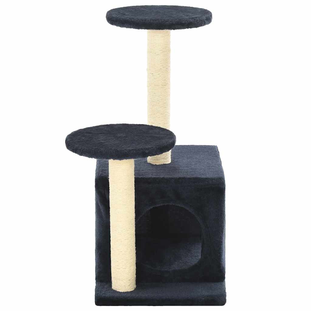 kradsetræ til katte med sisal-kradsestolper 60 cm mørkeblå