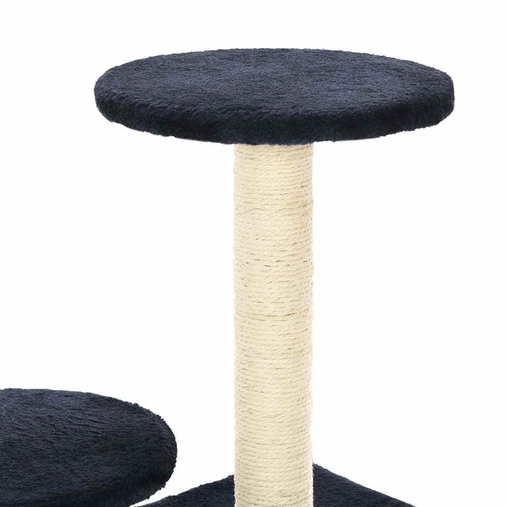 kradsetræ til katte med sisal-kradsestolper 60 cm mørkeblå