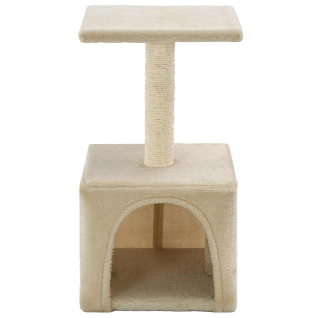kradsetræ til katte med sisal-kradsestolper 55 cm beige