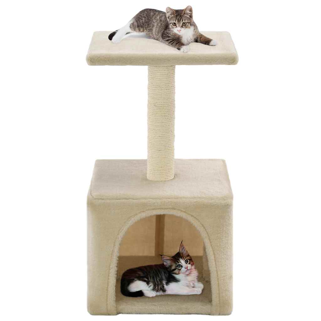 kradsetræ til katte med sisal-kradsestolper 55 cm beige