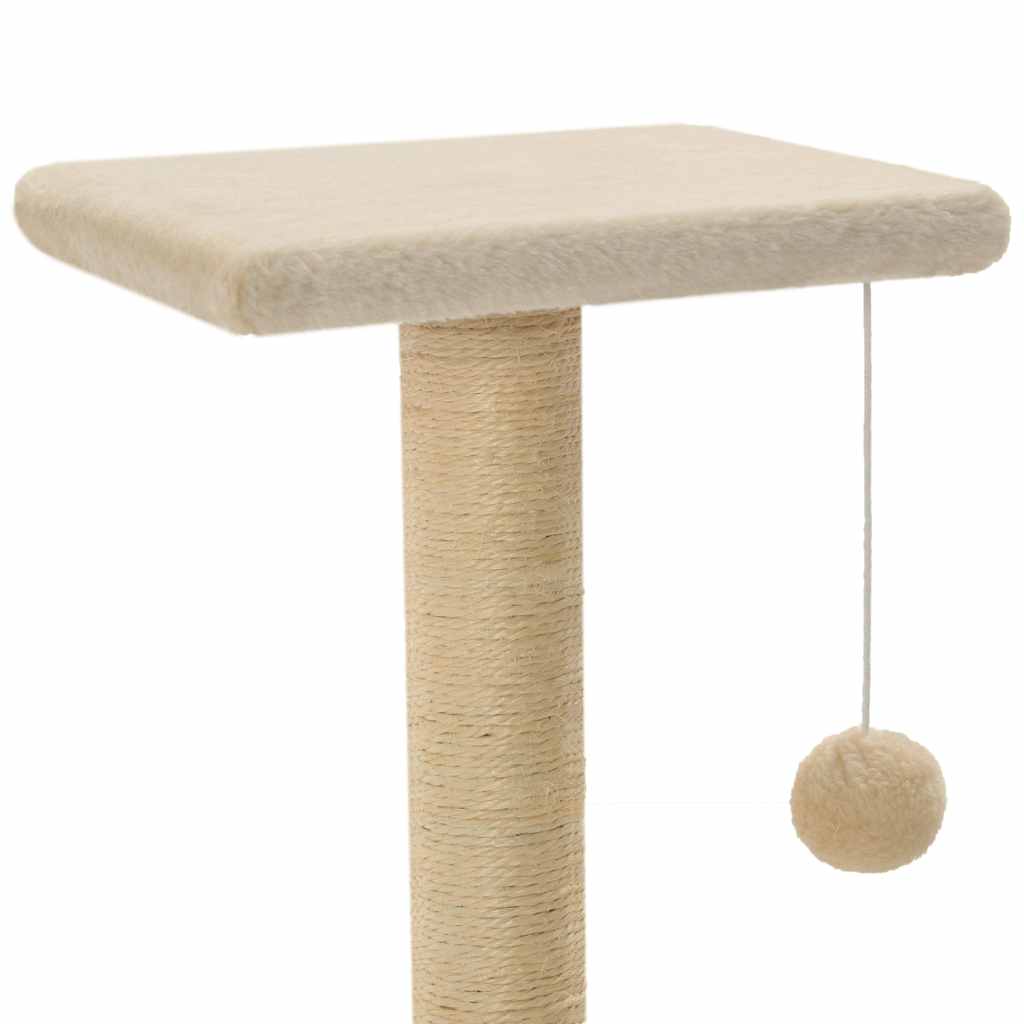 kradsetræ med sisal-kradsestolper til katte 65 cm beige