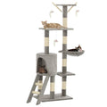 kradsetræ til katte med sisal-kradsestolper 138 cm grå