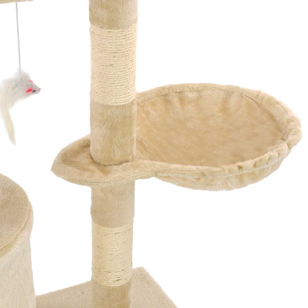 kradsetræ til katte med sisal-kradsestolper 138 cm beige