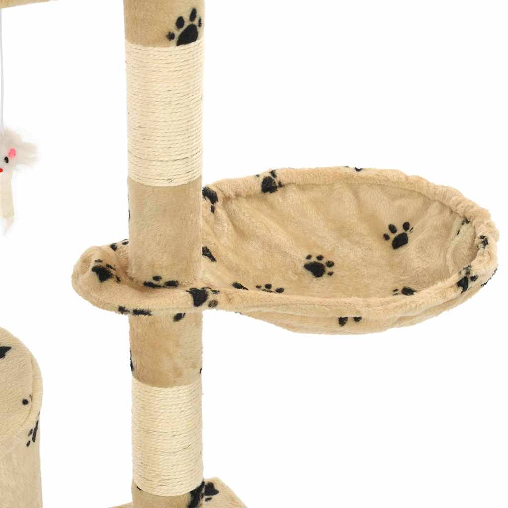 kradsetræ til katte med sisal-kradsestolper 138 cm beige poteprint