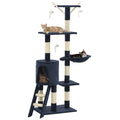 kradsetræ til katte med sisal-kradsestolper 138 cm mørkeblå