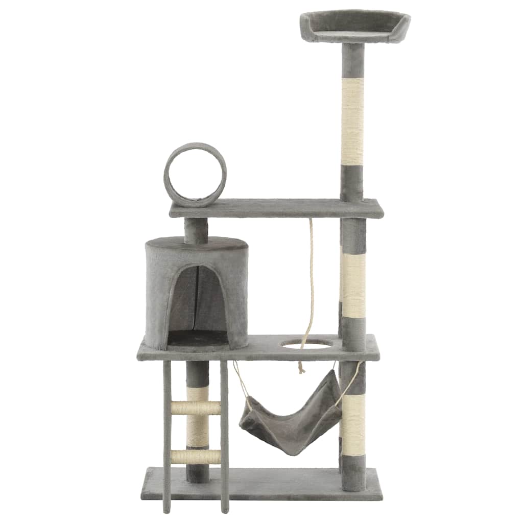 kradsetræ til katte med sisal-kradsestolper 140 cm grå