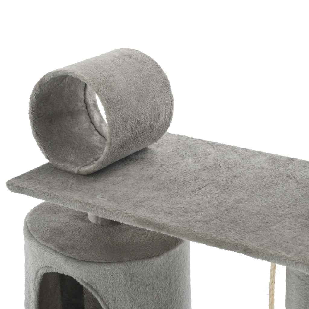 kradsetræ til katte med sisal-kradsestolper 140 cm grå