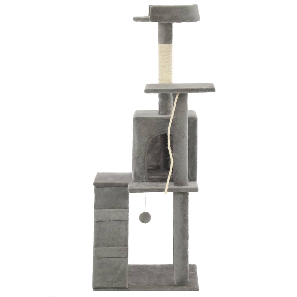 kradsetræ til katte med sisal-kradsestolper 120 cm grå