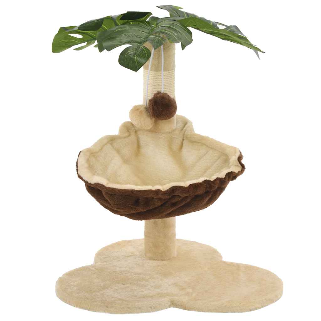 kradsetræ til katte med sisal-kradsestolper 50 cm beige og brun