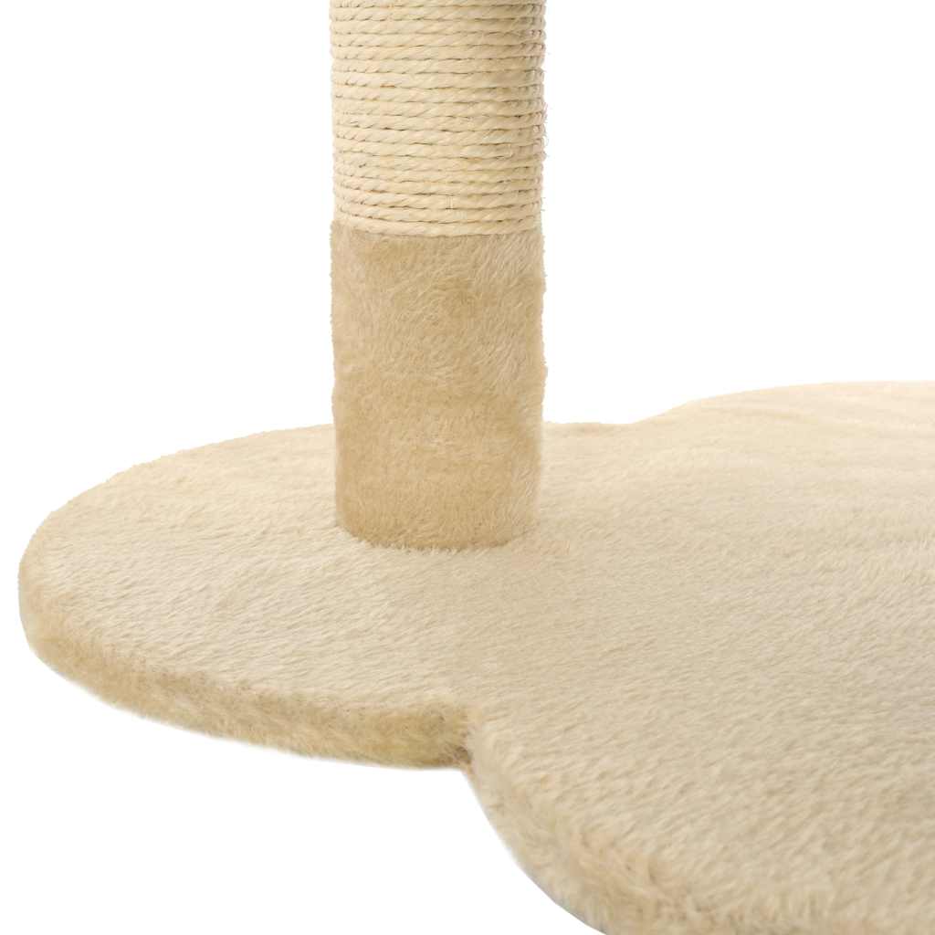kradsetræ til katte med sisal-kradsestolper 50 cm beige og brun