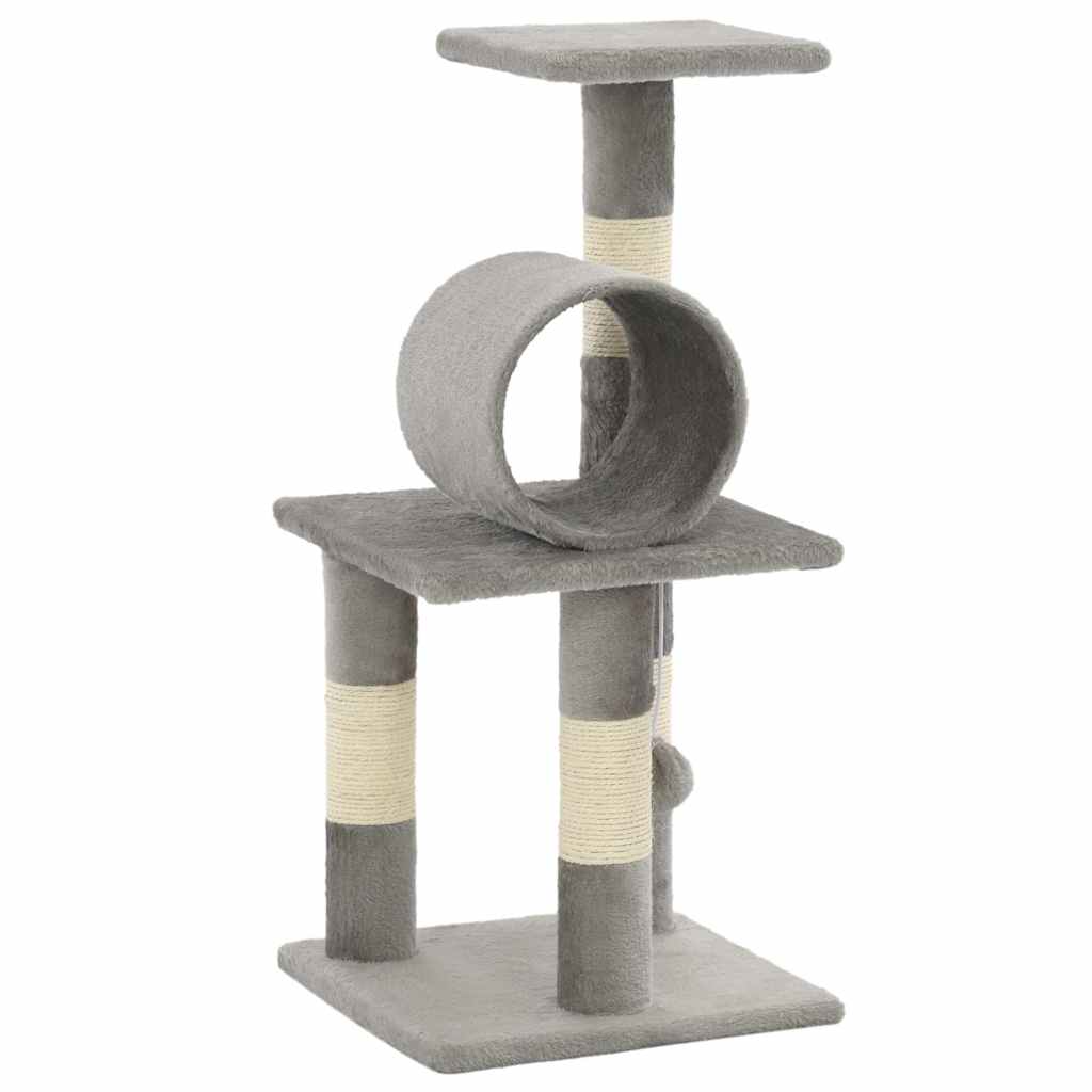 kradsetræ til katte med sisal-kradsestolper 65 cm grå