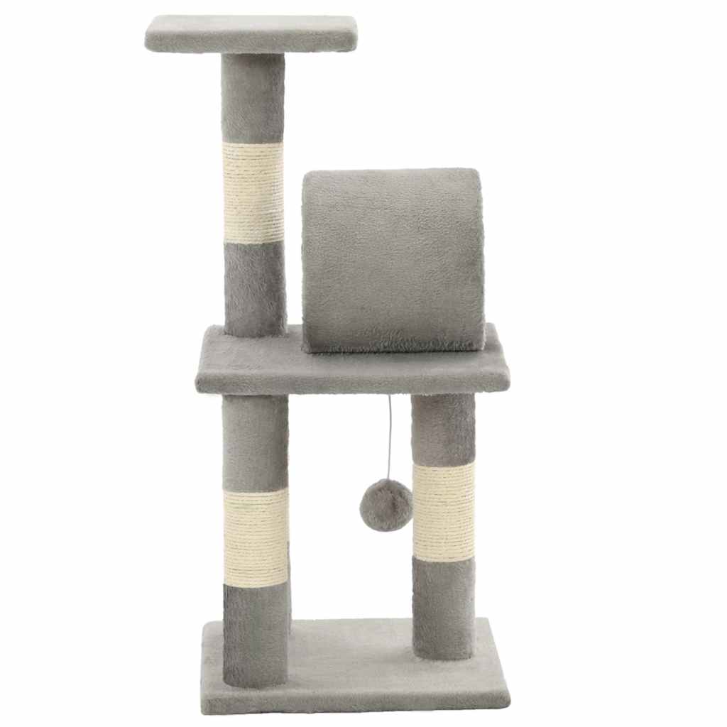 kradsetræ til katte med sisal-kradsestolper 65 cm grå