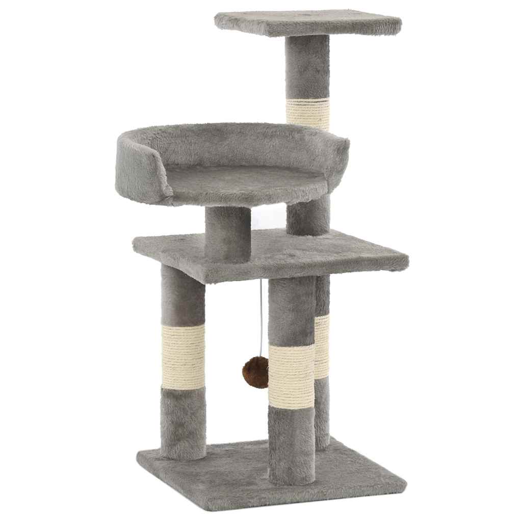 kradsetræ til katte med sisal-kradsestolper 65 cm grå
