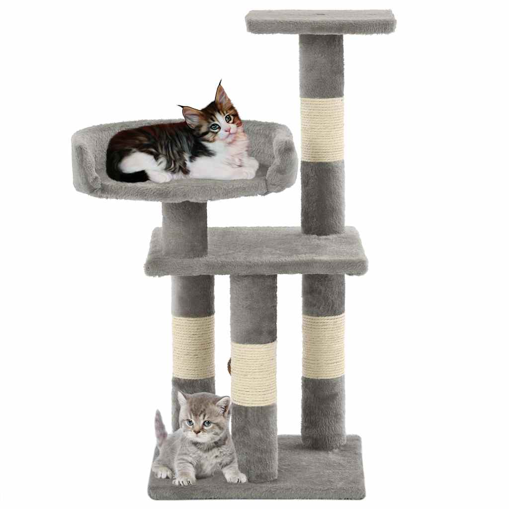 kradsetræ til katte med sisal-kradsestolper 65 cm grå