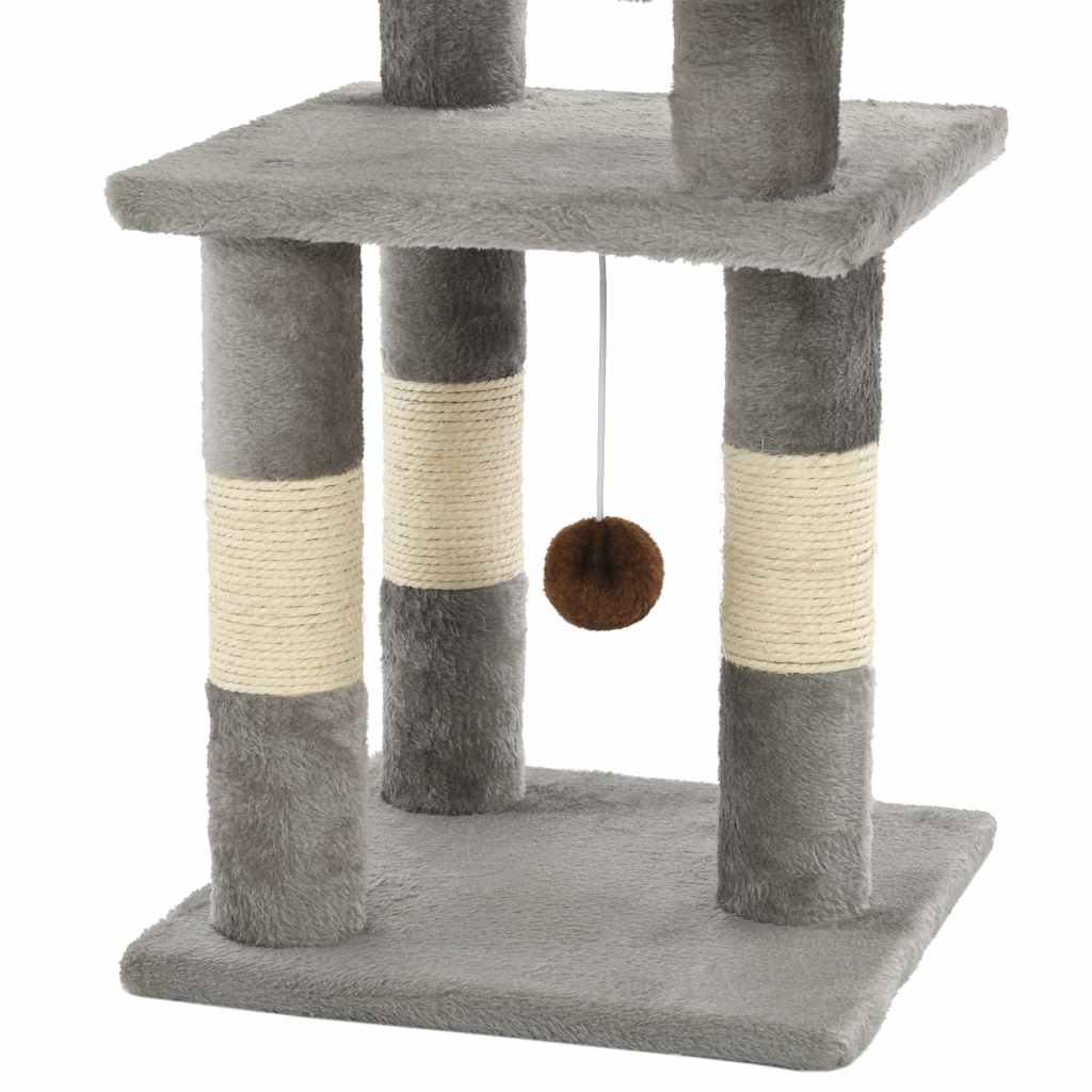 kradsetræ til katte med sisal-kradsestolper 65 cm grå