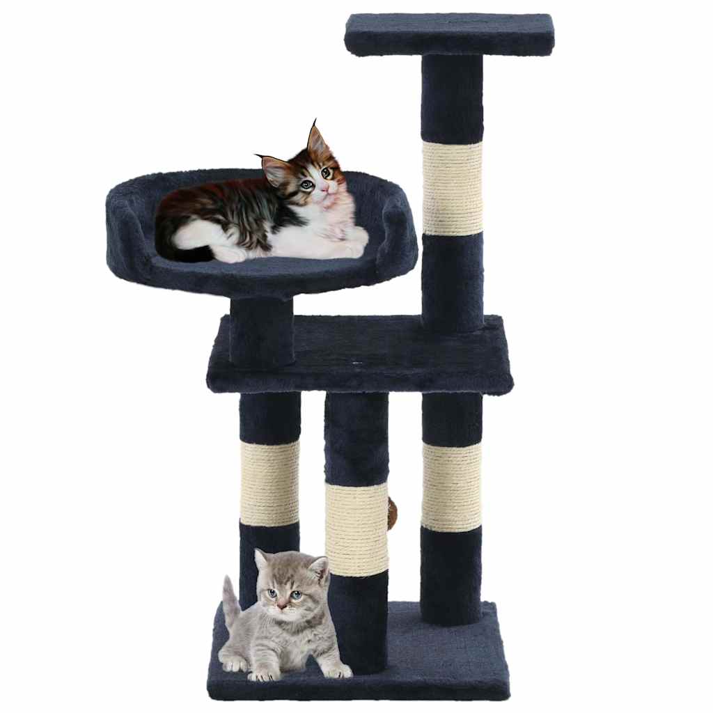 kradsetræ til katte med sisal-kradsestolper 65 cm blå