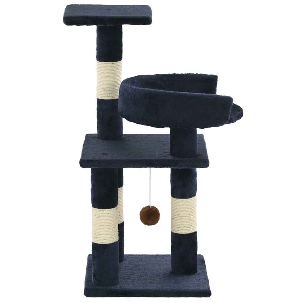 kradsetræ til katte med sisal-kradsestolper 65 cm blå