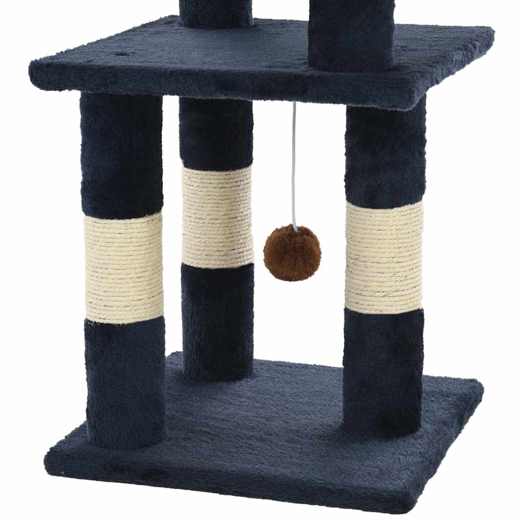 kradsetræ til katte med sisal-kradsestolper 65 cm blå