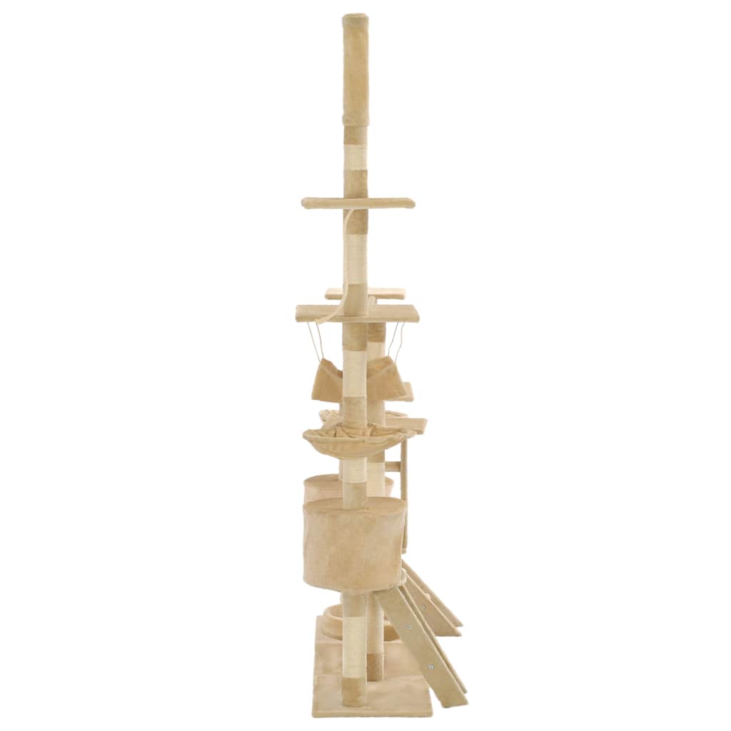 kradsetræ til katte med sisal-kradsestolper 230-250 cm beige