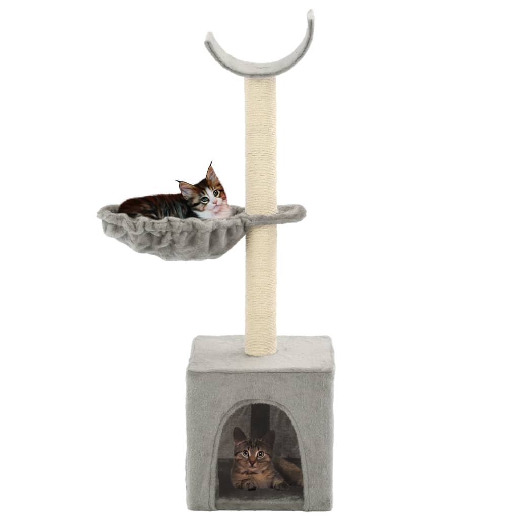 kradsetræ til katte med sisal-kradsestolper 105 cm grå