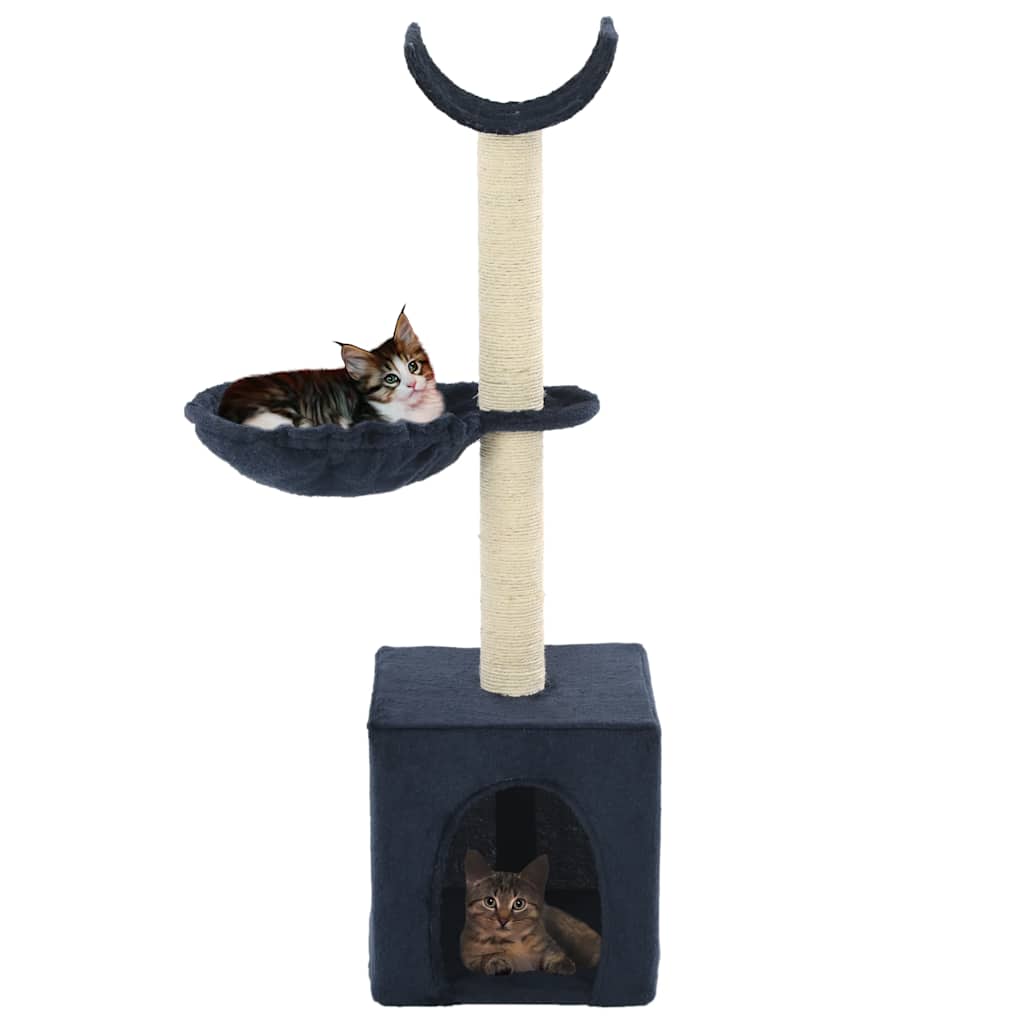 kradsetræ til katte med sisal-kradsestolper 105 cm blå