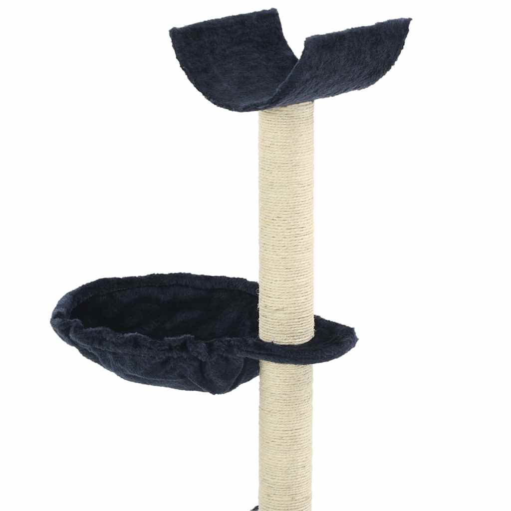 kradsetræ til katte med sisal-kradsestolper 105 cm blå
