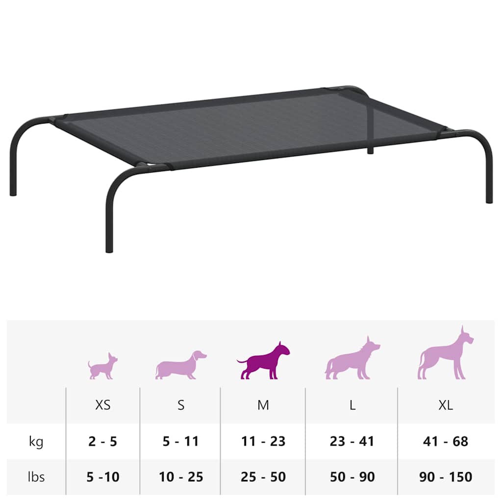 forhøjet hundeseng L textilene sort