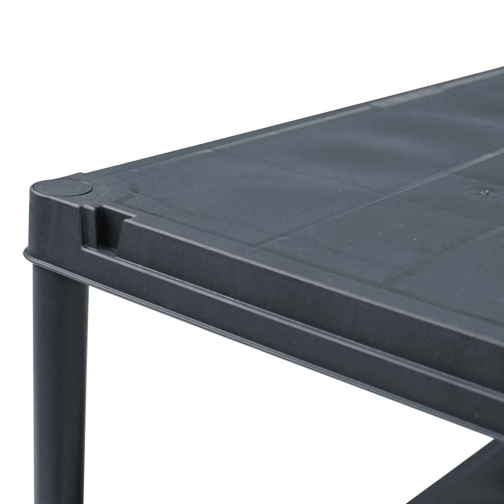 opbevaringsreol plastik 125 kg 60 x 30 x 180 cm sort