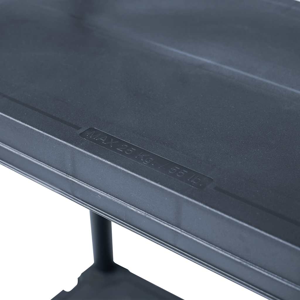 opbevaringsreol plastik 125 kg 60 x 30 x 180 cm sort