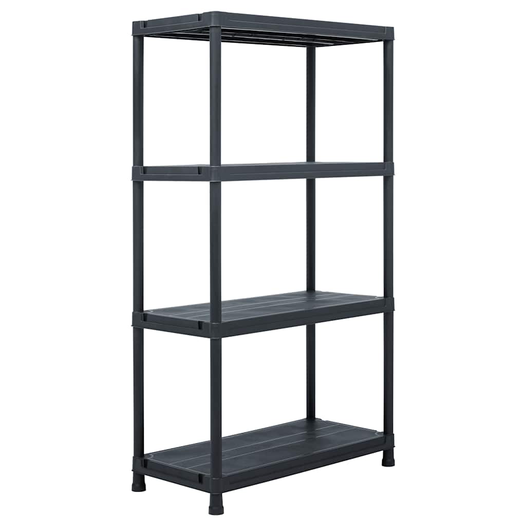 opbevaringsreoler 5 stk. 60 x 30 x 138 cm plastik sort