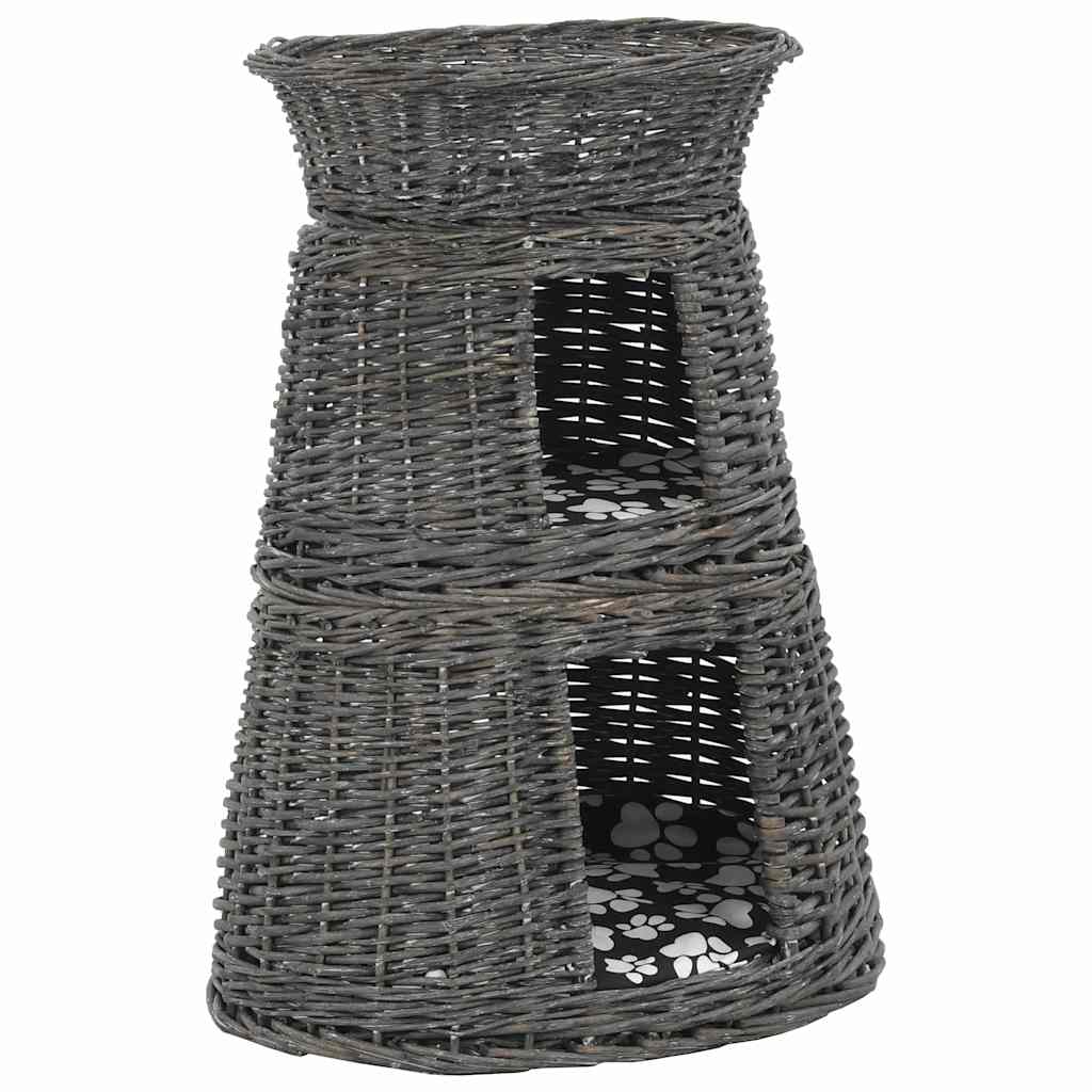kattekurve hynder 3 stk. 47 x 34 x 60 cm naturligt piletræ grå