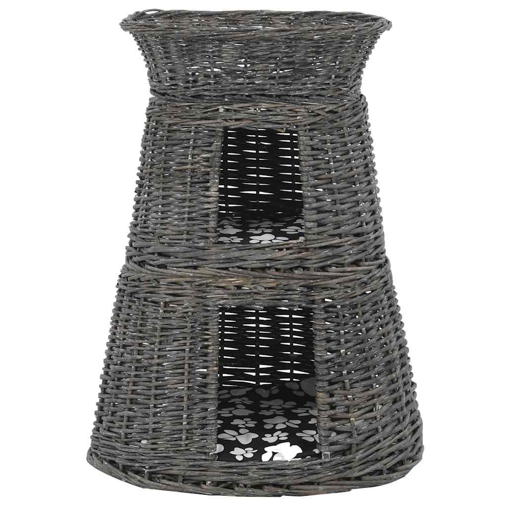 kattekurve hynder 3 stk. 47 x 34 x 60 cm naturligt piletræ grå