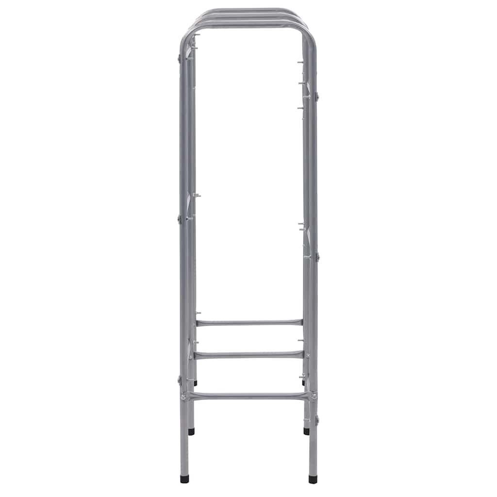 opbevaringsstativ til 6 kasser 96x33x116 cm stål sølvfarvet