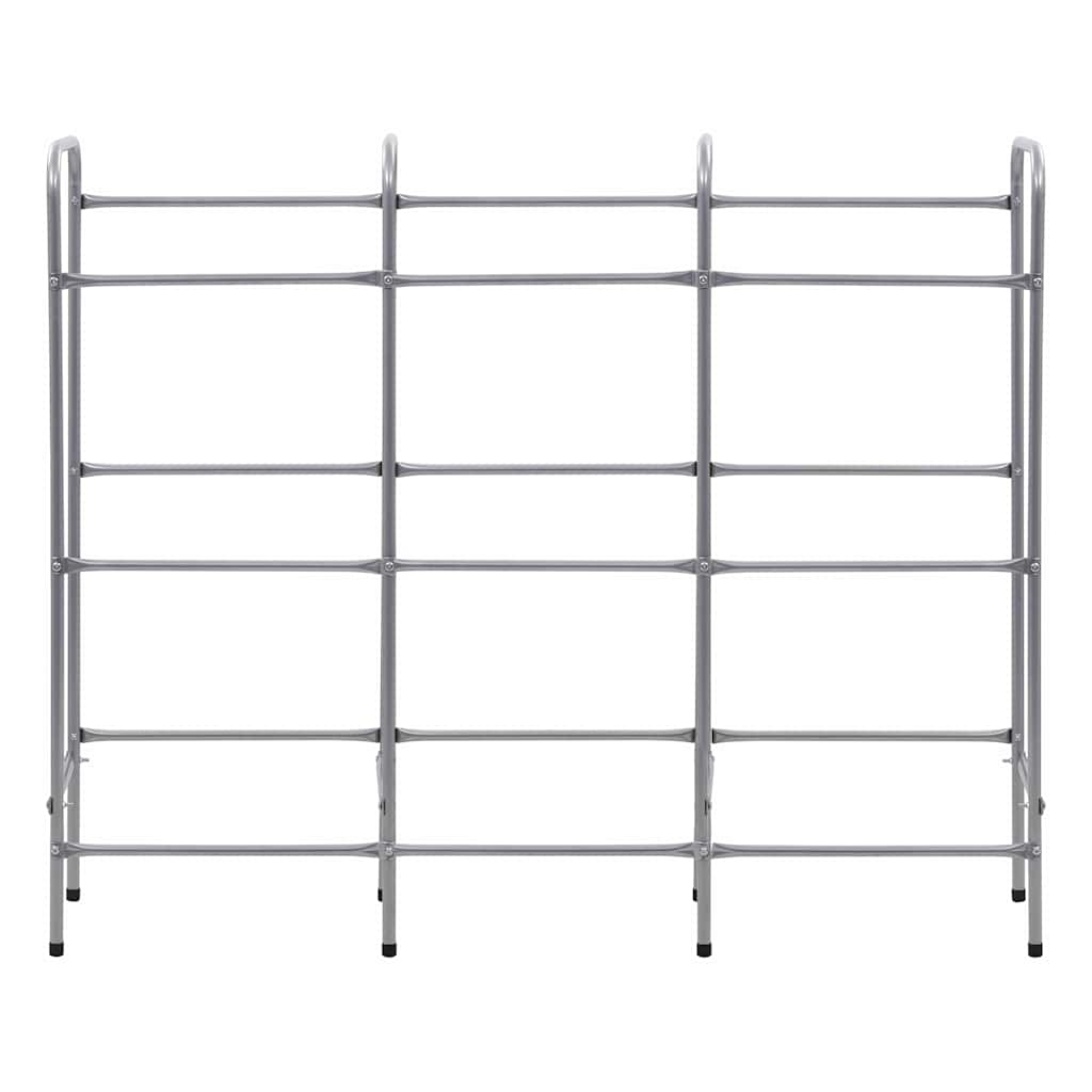 opbevaringsstativ til 9 kasser 145x33x116 cm stål sølvfarvet