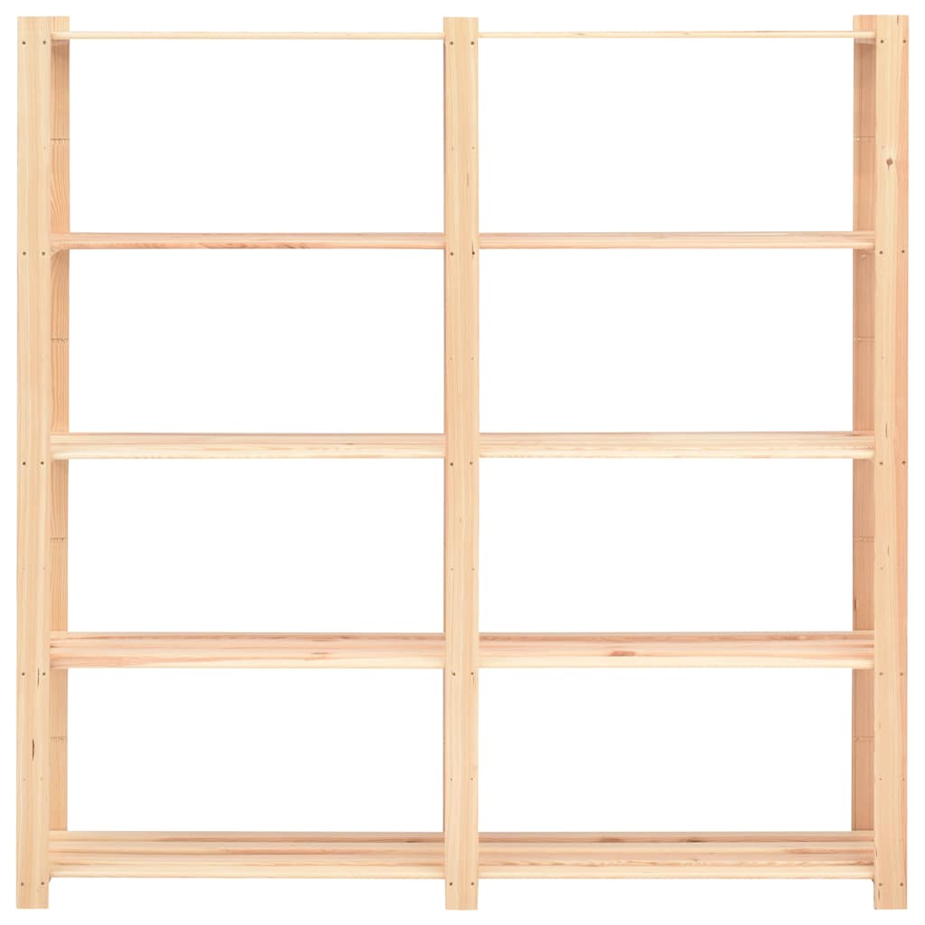 reoler 5 stk. 5 hylder 170x38x170 cm massivt fyrretræ 500 kg