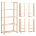 reoler 5 stk. 5 hylder 80x38x170 cm massivt fyrretræ 250 kg