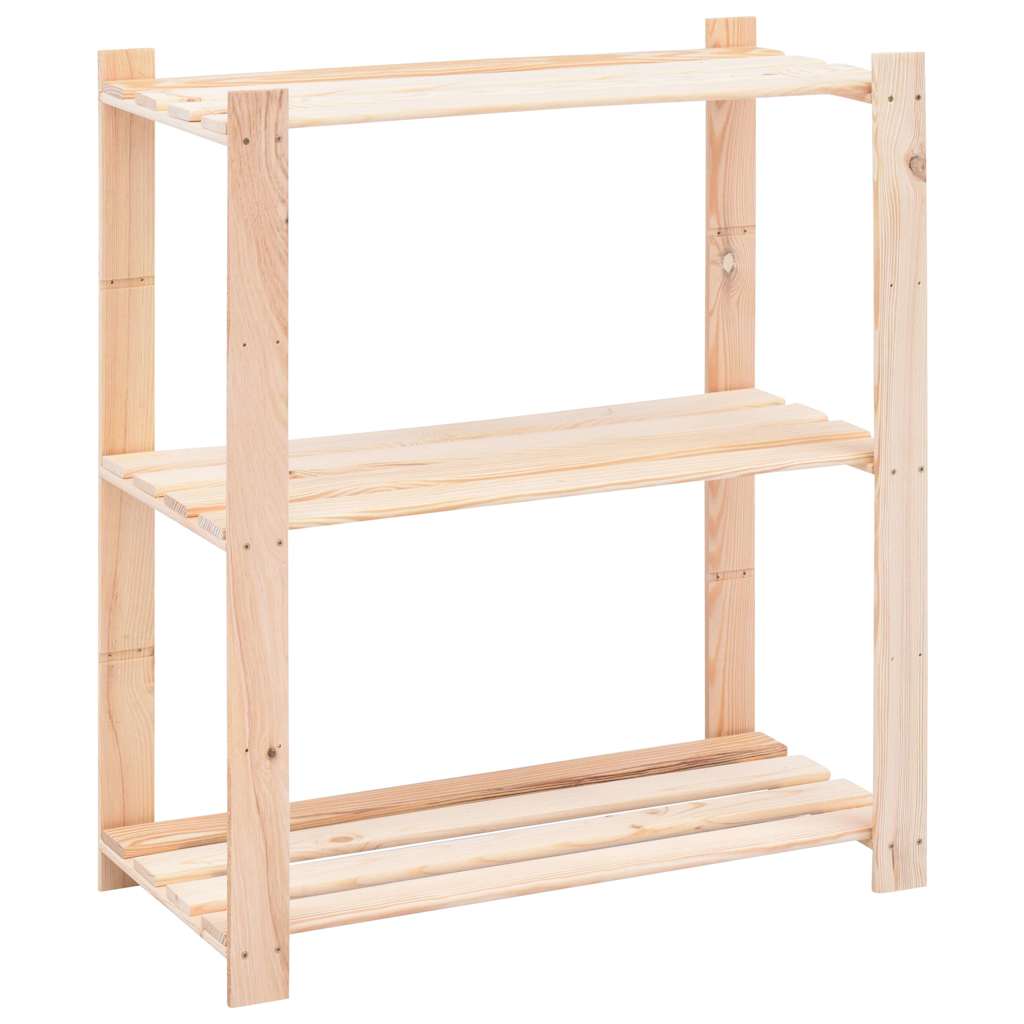 reoler 3 stk. 3 hylder 80x38x90 cm massivt fyrretræ 150 kg