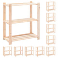 reoler 10 stk. 3 hylder 80x38x90 cm massivt fyrretræ 150 kg