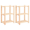 reoler 2 stk. 3 hylder 60x38x90 cm massivt fyrretræ 150 kg