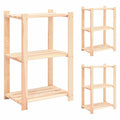 reoler 3 stk. 3 hylder 60x38x90 cm massivt fyrretræ 150 kg