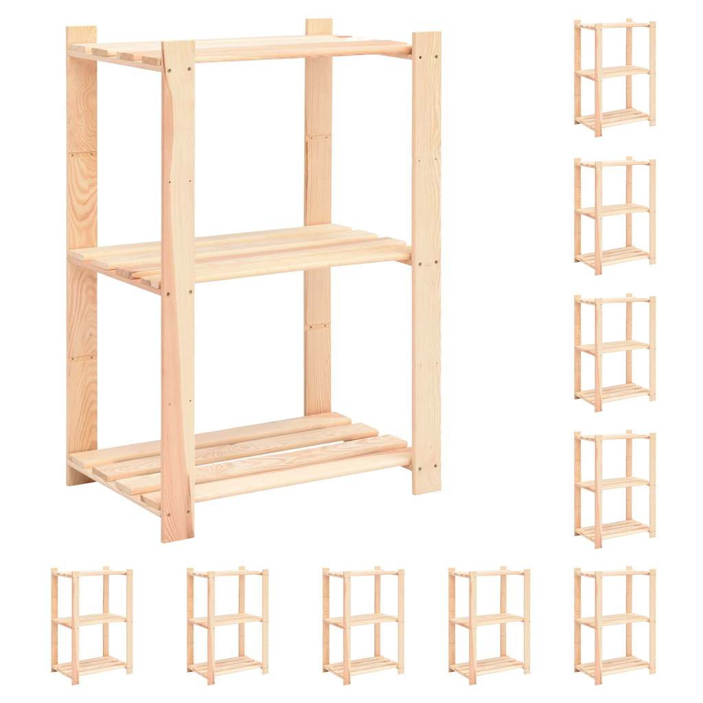 reoler 10 stk. 3 hylder 60x38x90 cm massivt fyrretræ 150 kg
