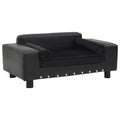 hundesofa 81x43x31 cm plys og kunstlæder sort