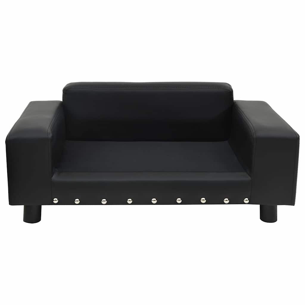 hundesofa 81x43x31 cm plys og kunstlæder sort