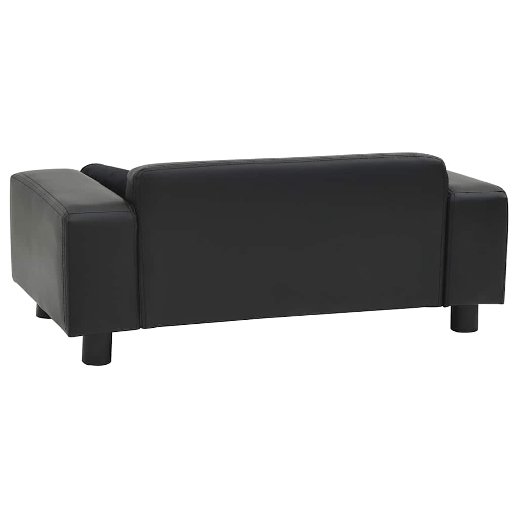 hundesofa 81x43x31 cm plys og kunstlæder sort