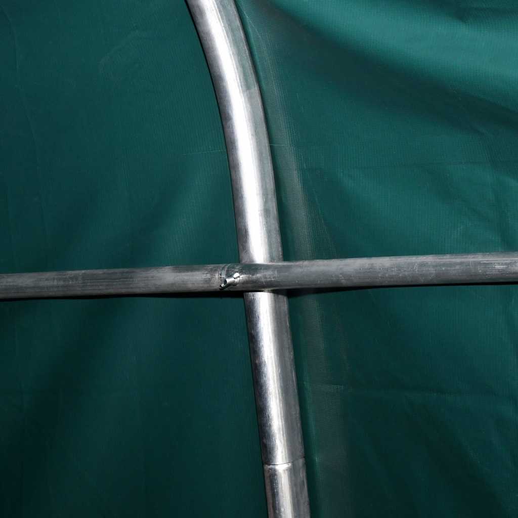 flytteligt læskur til husdyr PVC 550 g/m² 3,3x16 m mørkegrøn