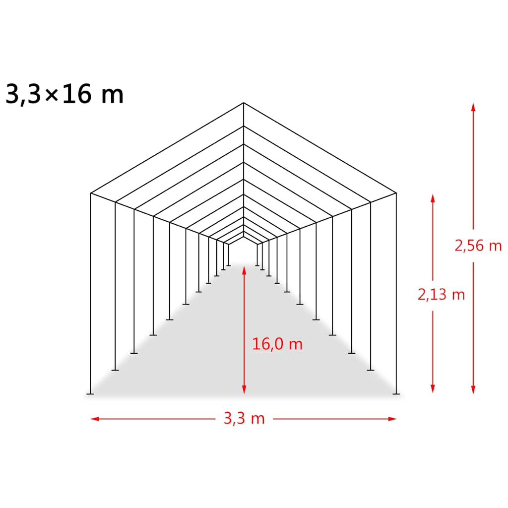 flytteligt læskur til husdyr PVC 550 g/m² 3,3x16 m mørkegrøn
